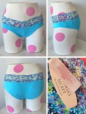 Victoria's Secret VTG Cotton Lingerie Low Rise Hiphugger Panty NWT Floral Lace
